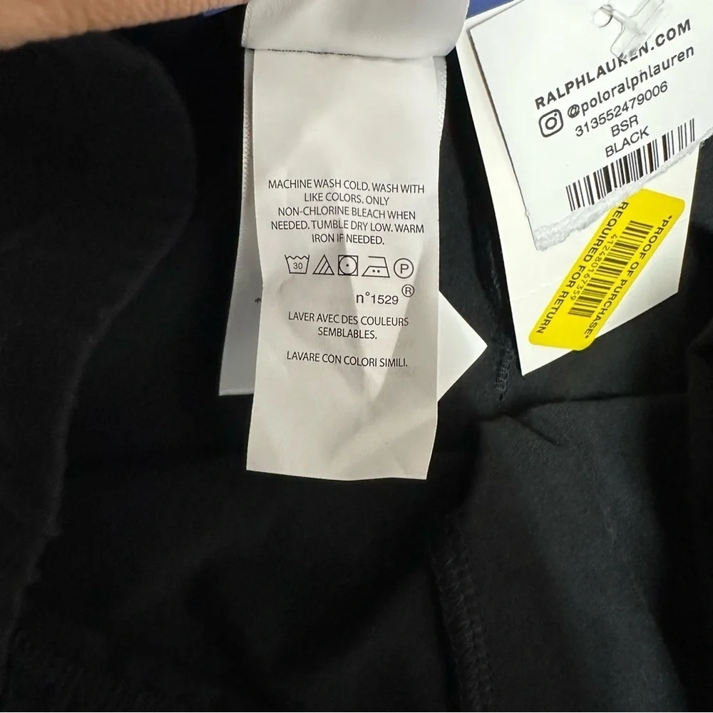 Polo Ralph Lauren girls Black Leggings with Logo Sz xl (16) NWT